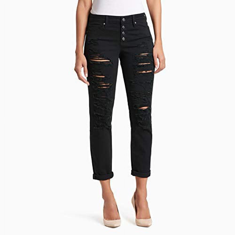 Macy’s Black Daisy distressed skinny jeans